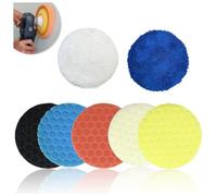 7 Pezzi Kit Tamponi Lucidatura Auto, 150mm Tampone per Lucidatura Auto con Cuscinetti di Cera di Lana Set di Tamponi per Lucidatura per Auto Polishing Pad per Lucidare, Levigare e Cerare