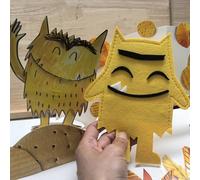 7 pezzi Marionette a mano in feltro a forma di mostri delle emozioni, accessori per libri di testo in inglese, giocattoli per il riconoscimento dei colori delle emozioni, adatti come piccoli regali 7P