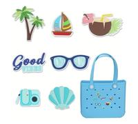 7 pezzi ornamenti per bauletto | inserti per borse da bogg-bag | inserti per ciondoli per borse da spiaggia, per borse da spiaggia in gomma PVC | da appendere per borse estive da