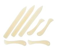 7 Pezzi Piegatore in Plastica per Carta e Cartoncino, Beige | Rilegatura e Origami, Strumenti Dritti e Curvi, per Piegare, Segnare, Crepare