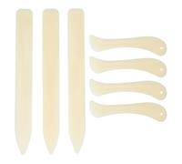 7 Pezzi Piegatore in Plastica, Rilegatura e Pelle | Tre Dritte Curve, Beige, per Bordi Lisci e Lavori in Studio, per Album e Cartoncini