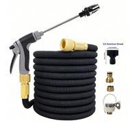 7 pezzi Pistola ad alta pressione per irrigazione, set di ugelli per spruzzatore da giardino, universale per Europa e Stati Uniti 30m,7.5m,15m,22.5mTPE