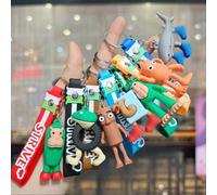 7 pezzi Portachiavi a tema cartone animato italiano "Brainrot" - Durevole PVC, perfetto per borse e auto, regalo ideale per uomo B75 7 pezziLega di zinco
