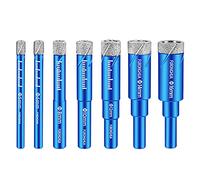 7 Pezzi Punte di Trapano Diamante, Professionali 5/6/8/10/12/14/16mm Fresa Diamantata per Gres Porcellanato, Piastrelle, Vetro, Ceramica, Pietra