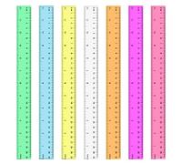 7 Pezzi Righelli da 30 cm, Righello in Plastica Righelli Colorati Trasparenti Righello di Misurazione per Ufficio Scuola Casa Studente Insegnante (7 Colori)