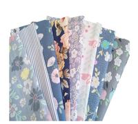 7 pezzi/set 50 x 50 cm confezione di tessuto patchwork in 100% cotone fascio di scampoli di tessuto da cucito tessuto di cotone confezione di tessuto da quilting (Serie grigio-blu)