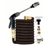 7 pezzi Set di tubi flessibili per acqua ad alta pressione, ugelli per lavaggio auto, spruzzatori per giardino, universale per Europa e America 30m,7.5m,15m,22.5mTPE