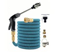 7 pezzi Set di tubi flessibili per acqua ad alta pressione, ugelli per lavaggio auto, spruzzatori per giardino, universale per Europa e USA 30m,7.5m,15m,22.5mTPE