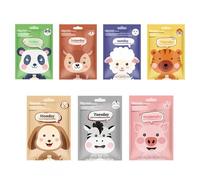 7 Pezzi Set Maschere Viso Maschera Viso Calmante, Idratante, Illuminante, Controllo Dell'Olio Skincare Membrana Animale Divertente