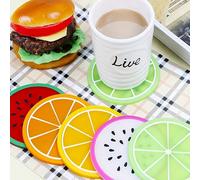 7 pezzi Sottobicchieri in PVC antiscivolo a forma di frutta, design creativo a tema frutta adatto per casa e ristorazione 7 pezzi,Anguria 1 pz,Verde Arancione 1 pz,Limone 1 pz,Carambola 1 pz,Frutto de
