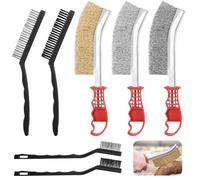 7 Pezzi Spazzola Acciaio, Spazzola Metallica, Acciaio al Carbonio, Ottone, Nylon, Spazzole per Pulire per Pulizia Vernice, Polvere, Legno, Togli Ruggine, Spazzola Pulizia Fessure