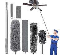 7 Pezzi Spolverino per Polvere Spolverino Allungabile Ragnatele Pulizia con Asta Telescopica da 76 a 254 cm Spolverini in per la Pulizia di Ragnatele, Ventilatore a Soffitto Alto, Luci, Tapparelle