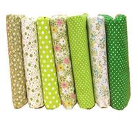 7 Pezzi Tessuto Cotone, Tessuto Cotone Stoffa Patchwork Tessuti a metraggio, Scampoli Stoffe per Cucito Creativo al Metro per Bambini Fai da (Verde, 50 x 50 cm)