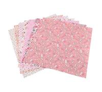 7 pezzi tessuto di cotone trapuntato, fiori rosa che creano forniture di grasso tronchetti bundle trapuntanti artigianali per cucire mestieri fai -da -te (50 * 50 cm)