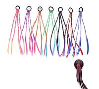 7 Pezzi Treccia Colorata, Extension Capelli Colorati Clip, Colorato Capelli Trecce, Trecce di Capelli per Le Ragazze, Extension Capelli per Bambine, per Bambini e Donne