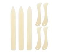 7 Pezzi Utensile Piegatore in Plastica Beige per Carta e Cartoncino | Set 3 Punte Dritte e 4 Curve, per Pieghe, Incisione e Origami, Uso Manuale per Cartoncino
