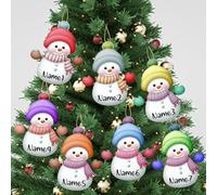 7 Pezzo Ornamenti Personalizzati per L'albero di Natale con Pupazzo di Neve Ornamenti Personalizzati con Nomi per Regali di Ornamento di Decorazioni Natalizie Personalizzate