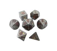 7 Pieces Metal Polyhedral Dice D4 D6 D8 D10 D12 D20 Die Set Style 1