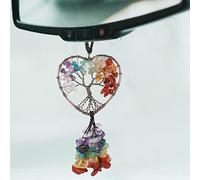 7 pietre chakra decorazione a forma di cuore cristallo appeso ornamenti Decor