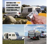 7-Pin Spinotto Rimorchio Resistente Perno Rotondo 7-Pole Cavi Connettore 12V