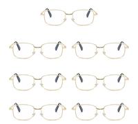 7 Pk Uomo Donna Montatura Metallo Lenti Trasparenti Lettura Occhiali Moda Epoca