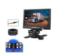 7 pollici AHD 1080P. Vista retrovisore auto Monitor Videocamera integrale impermeabile a 4 pin specchietto for Camper Bus dei camion della mietitrice Installazione facile(2 camera 10M 10M)