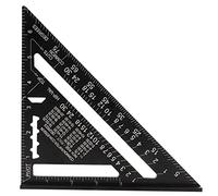 7 Pollici Metrico/Imperiale Squadra di Alluminio Strumento Triangolo Righello Goniometro Alta Precisione Misurazione Strumenti con Finitura Ossido Nero per Falegname Carpentiere