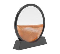 7 Pollici Quadro Artistico Con Sabbia Da Dinamico Paesaggio Sabbioso A Clessidra Regolatore Del Flusso D'Aria Moderna Arte Gialla Rotonda Per Decorare La Scrivania L'Ufficio Meditazione E Il Relax