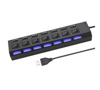 7 porta USB 2.0 Multi USB Splitter Hub USB2.0 Utilizzo Adattatore di alimentazione Expander multiplo con interruttore 30 cm Stazioni di docking hub cavo