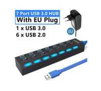 (7 porte con UE) 4/7 porte Adattatore HUB USB Espansore Splitter USB multiplo ad alta velocità Extender