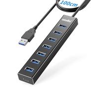 7 porte in alluminio Hub USB 3.0 con cavo 100 cm, dissipazione del calore rapida per PC desktop. Multiporta USB Hub con USB 3.0 5 Gbps, 5 V 3 A Type-C per Laptop, MacBook, Mouse, Tastiere, Hard Disk