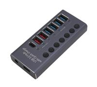 7 Ports USB 3.0 Hub with Fast Charging, Aluminum Alloy, EU Plug