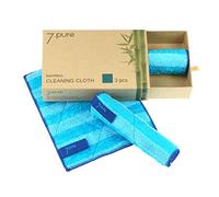 7.pure Panni per la pulizia fibre di bambù | sostenibile | 3 pezzi | 20 x 25 cm | per pulire senza detergenti - antibatterici