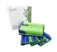 7. Set di Panni per la Pulizia in bambù Puro, 2 Panni per la Pulizia e 3 Panni lucidanti, Senza Pelucchi, antibatterici e Senza aloni. Ideale per finestre, Cucina, Bagno, Auto, Touch Screen