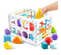 7 pz / 11 pz / 12 pz / 15 pz Blocchi per costruzioni per bambini, giocattoli di apprendimento a forma di alfabeto, giocattoli Montessori, palline colorate e strutturate, attività di sviluppo delle abi