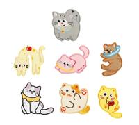 7 Pz Cartone Animato Ricamato Macchie Gatti Ferro Sulle Macchie Vestiti Gattini Per Sacchetto Di Vestiti Gatti Cucire Sul Gattino