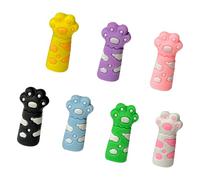 7 pz Cartoon Cats Pencil Toppers Silicone Tip Protector & Extender per Studenti Ufficio Lavoratori Accessori Extender Holder Gatti Artiglio Caps Silicone Tip Cover