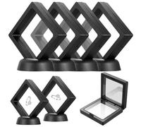 7 Pz Espositore Monete, Cornici Galleggianti 3D Trasparenti per Esposizione di Monetes, 3D Cornice Espositore Galleggiante per Porta Monete Collane Braccialetti Orecchini Gioielli, con Base