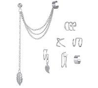 7 pz Moda Oro Stella Foglie Non-Piercing Orecchini a Clip per Le Donne Semplice Falso Cartilagine Polsino Dell'orecchio dei Monili della Clip Accessori Convenient Design