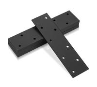 7 Pz Piastra di Giunzione Piana, Staffe Piatte Lamiera Forata, Staffe Piastra di Fissaggio, Piastre Staffe Perforate Connettore, Lastrina di Giunzione Piatta con 8 Foro per Legno, 150x38 mm/Nero