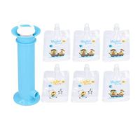 7 Pz Sacchetti Riutilizzabili per Alimenti per Bambini, Sacchetto di Compressione Ricaricabile per Bambini (Blu)