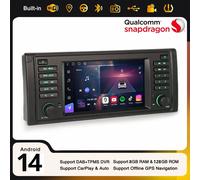 7" Qualcomm 8+128GB Android 14 Navi DAB+ Autoradio Carplay 4G BMW Serie 5 E39 M5