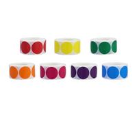 7 rotoli di punti adesivi, adesivi a pois, adesivi colorati, adesivi per codifica rotondi, per ufficio, scuola, calendario (7 colori)