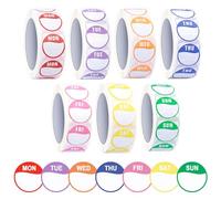 7 Rotoli Etichette Autoadesive Della Settimana, 3500 Pezzi Etichette Dal Lunedì Alla Domenica Rimovibili, Etichette Alimentari a Punti Giorno per Cucine Commerciali Ristoratori