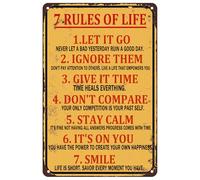 7 Rules of Life - Targa in metallo vintage con scritta in lingua inglese "Let It Go Ignore Them", per casa, cucina, caffè, bar, club, 20,3 x 30,5 cm