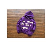 (7-S) Felpa con cappuccio con logo in schiuma Ye Must Be Born Again per donna e uomo, ottima qualitÃ ,