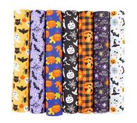 7 scampoli di tessuto in cotone per Halloween, Natale, 50 x 50 cm, per patchwork, cucito, trapuntatura, artigianato, fai da te, scrapbooking (Halloween)