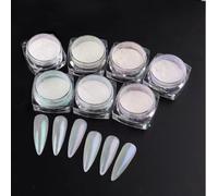 7 scatole Chrome Nail Powder Pearl Shell Holographic Sparkle Nail Glitter Powder Set immersione per le unghie Manicuring specchio Oro Blu Rosa Viola Nail Dust