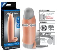 7" SEMI GUAINA FALLICA INDOSSABILE RIUTILIZZABILE PER UOMO CON PUNTA SCOPERTA XL
