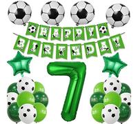 7. Set di decorazioni per compleanno da calcio, 7 anni, decorazione per compleanno, per ragazzi con numero gigante, 7, pallone da calcio, 7 anni, decorazione per compleanno, 7° palloni da calcio